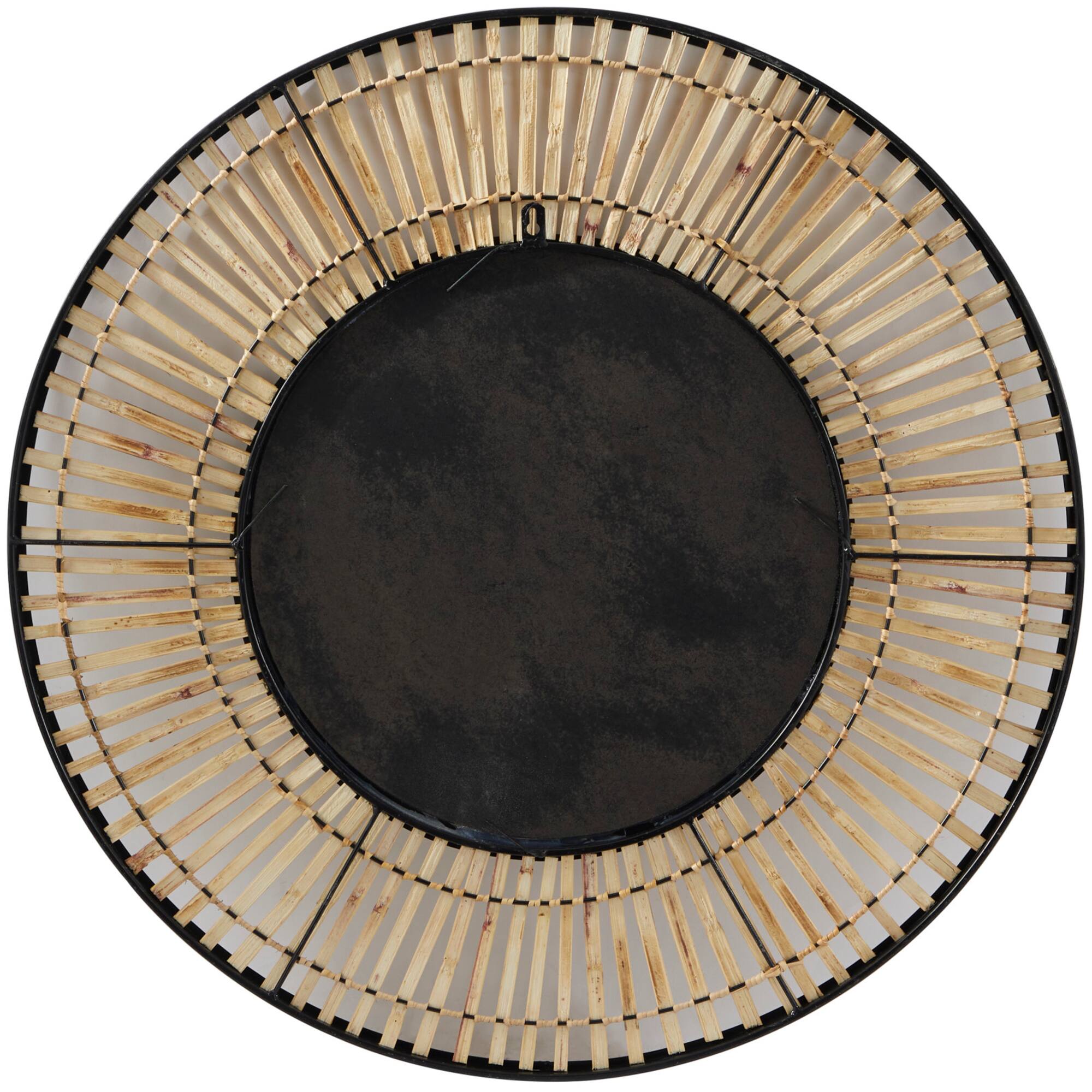 Brown Metal Handmade Weaved Frame Wall Mirror 28" x 1" x 28"